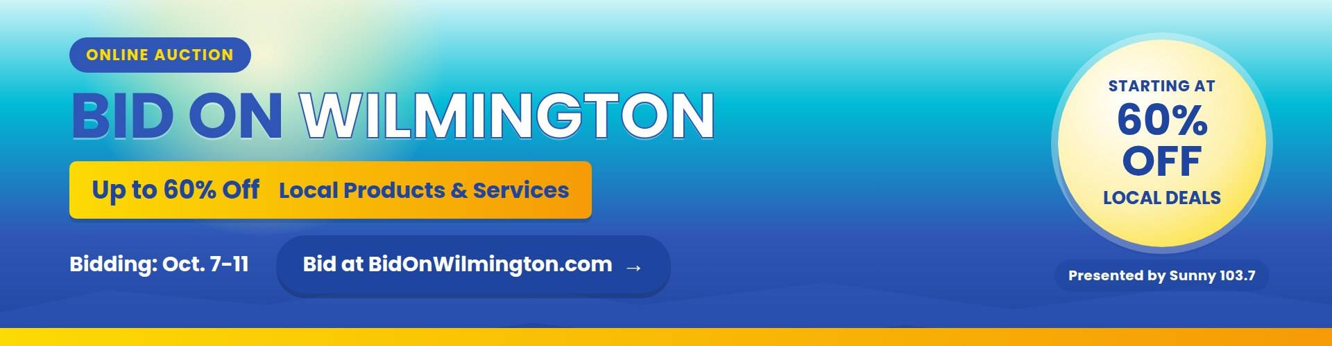 Bid On Wilmington online auction coming soon — up to 60% off local products and services, September 28 to October 2